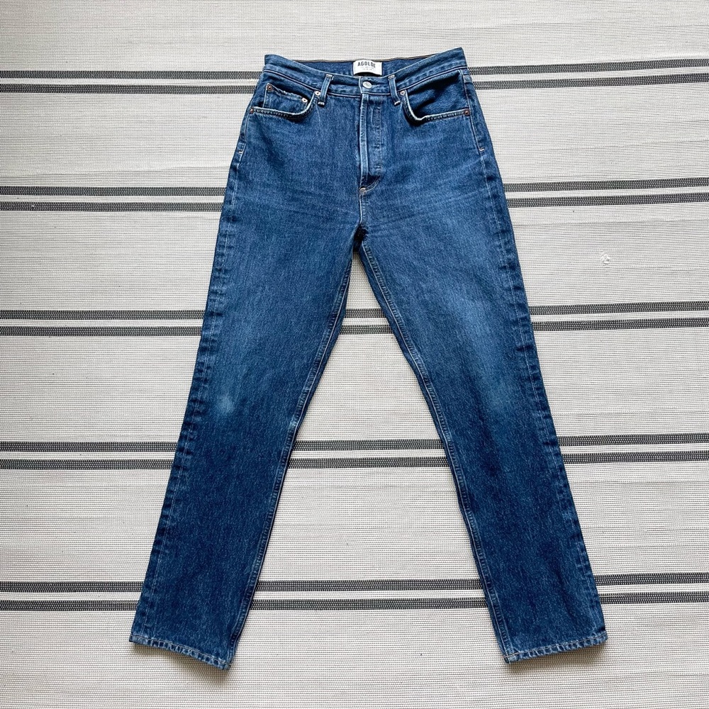 AGOLDE 90s Pinch Waist High Rise Straight Jeans Blue Size 27